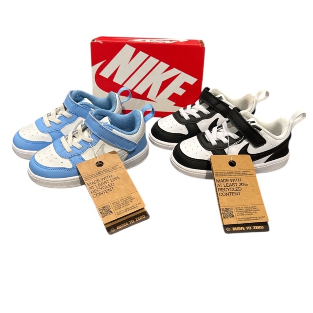 New 2 pairs lot authentic Nike baby signature designer sneakers sz 7.5 display